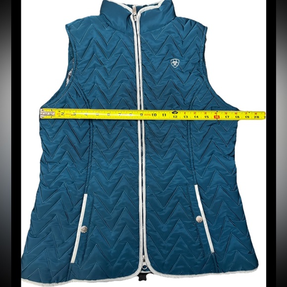 Ariat Ashley Insulated Chevron Quilted Vest Teal Womens Large - Picture 3 of 6